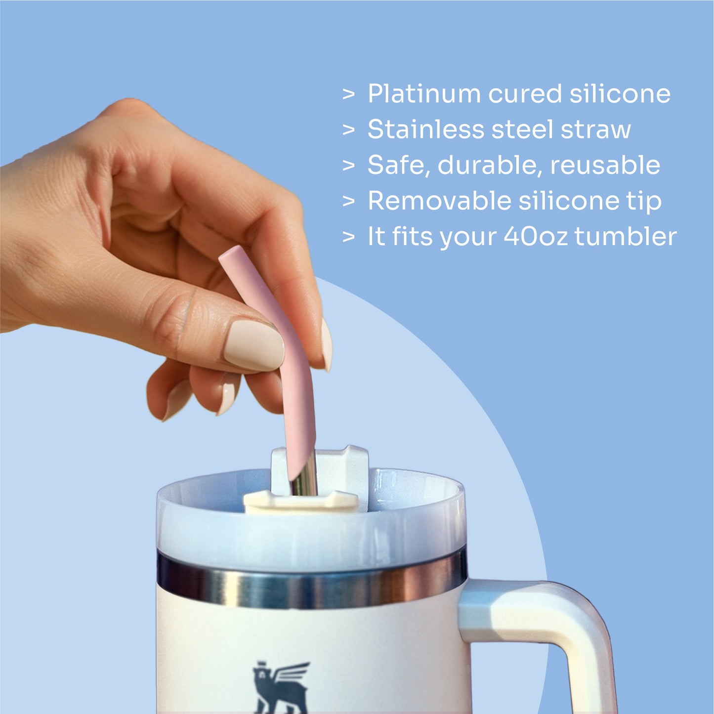 purifyou® 14.5" Reusable Stainless Steel Straws with Silicone Tips – Eco-Friendly, Durable, and Travel-Ready