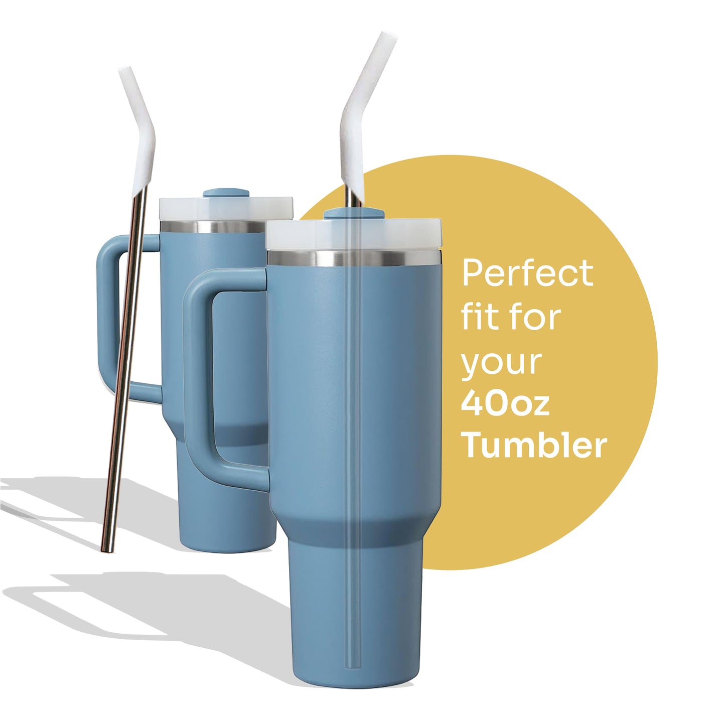 purifyou® 14.5" Reusable Stainless Steel Straws with Silicone Tips – Eco-Friendly, Durable, and Travel-Ready