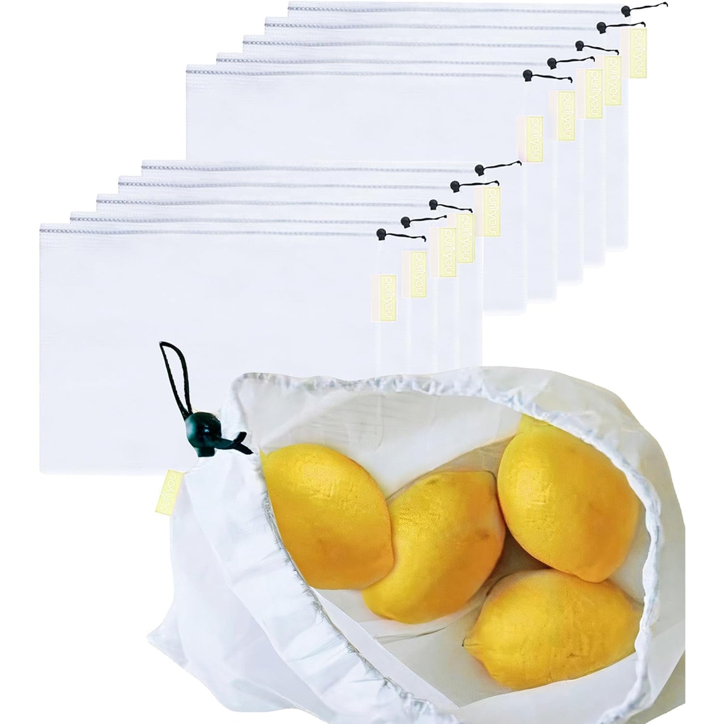 Premium Reusable Mesh Bags | Market Bag for Fresh Produce, Groceries, Storage & Gifts (sold per set)