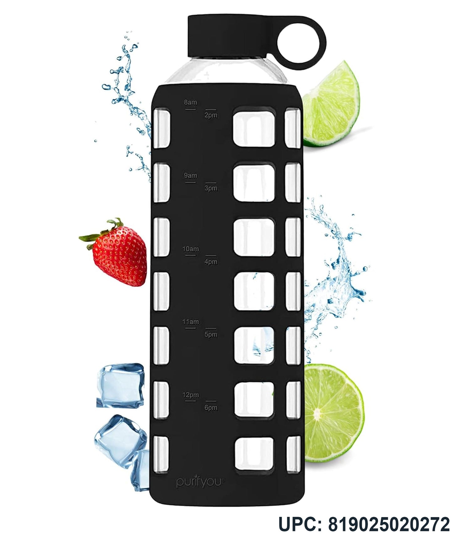 purifyou® Glass Water Bottle