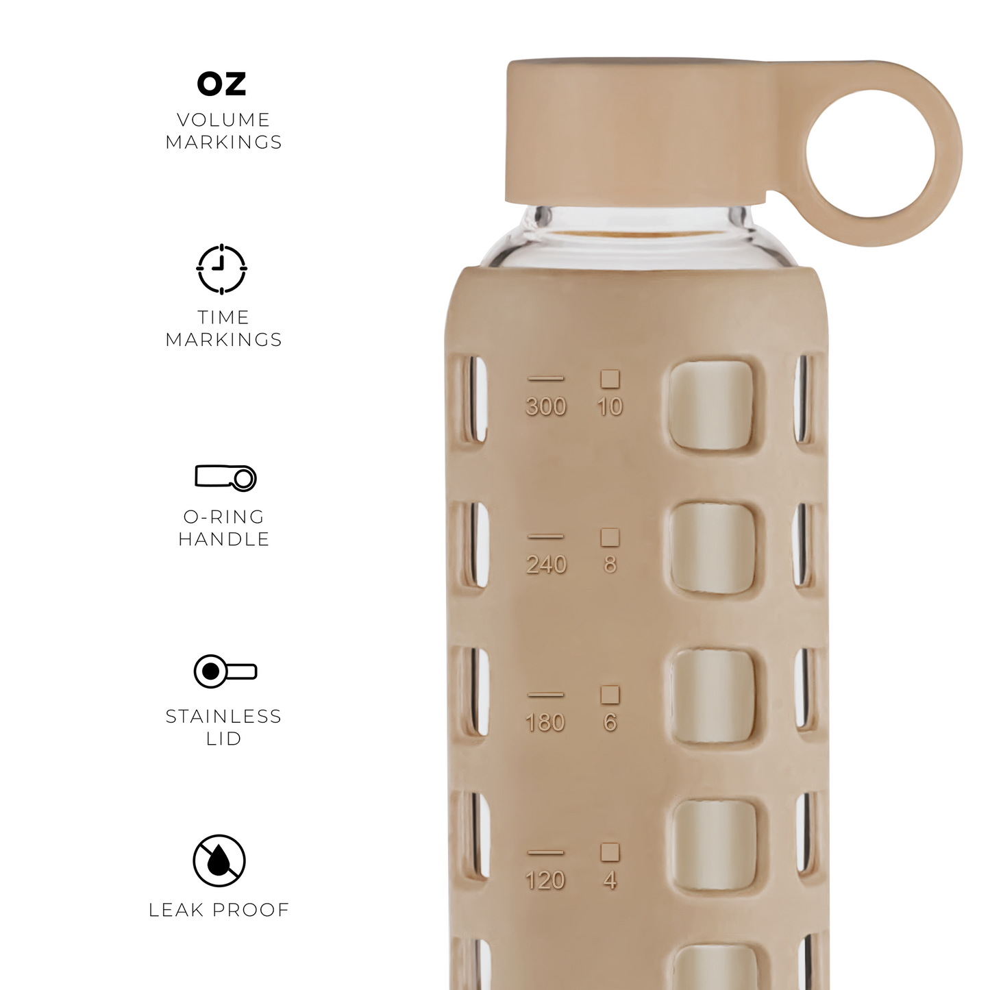 purifyou® Glass Water Bottle
