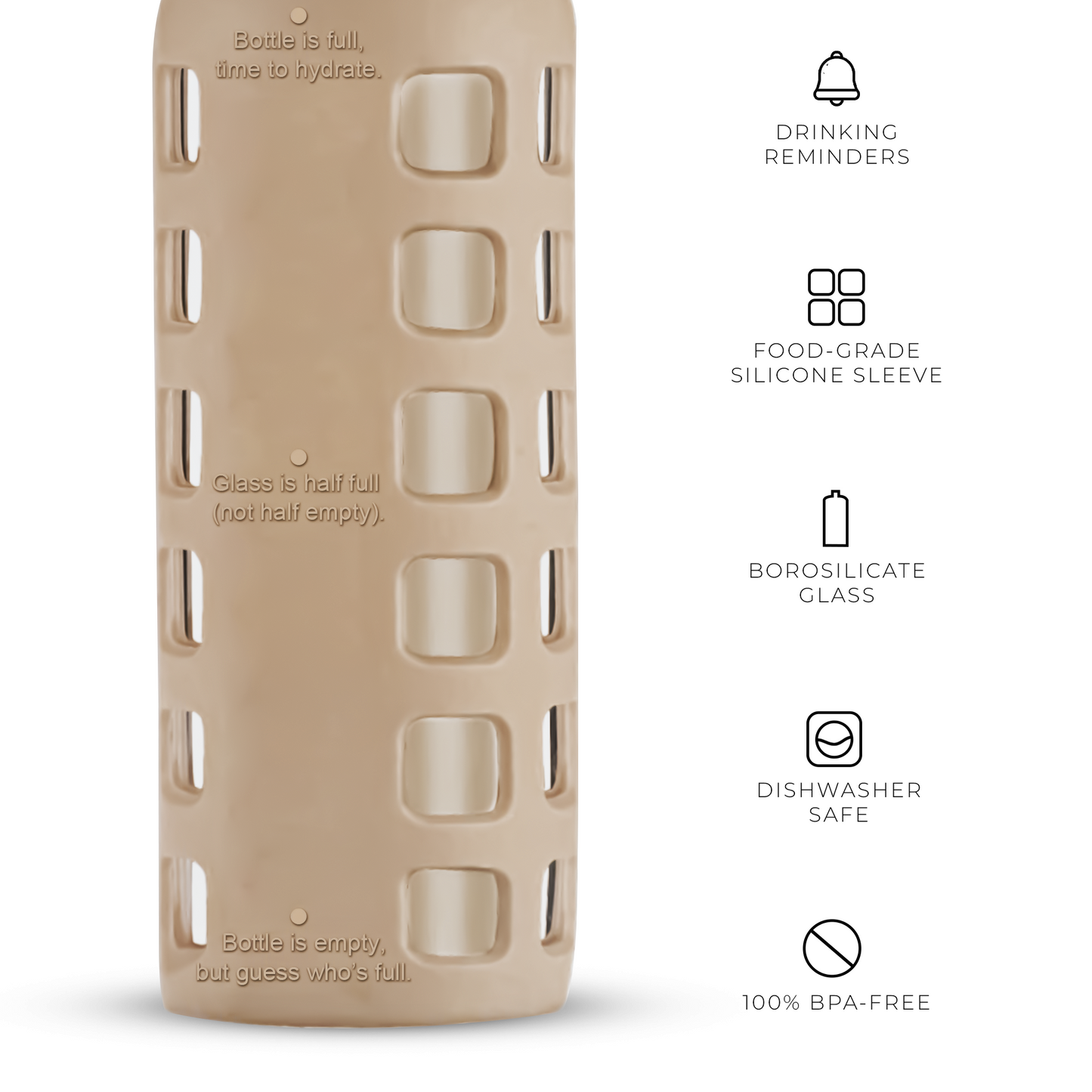 purifyou® Glass Water Bottle