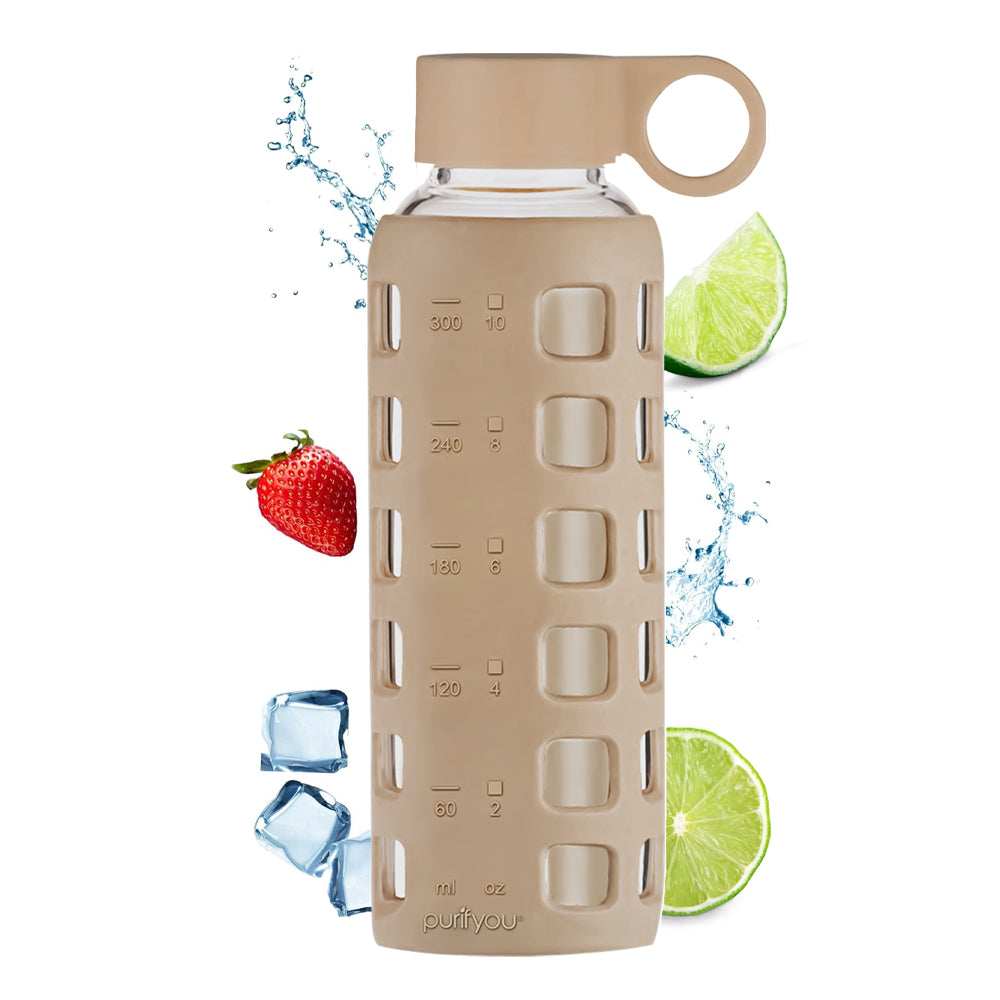 purifyou® Glass Water Bottle