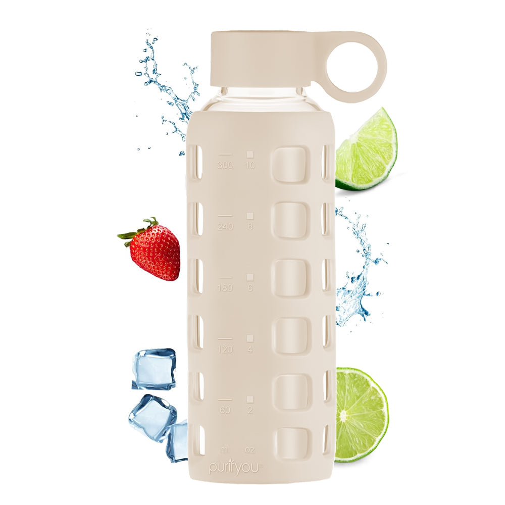 purifyou® Glass Water Bottle
