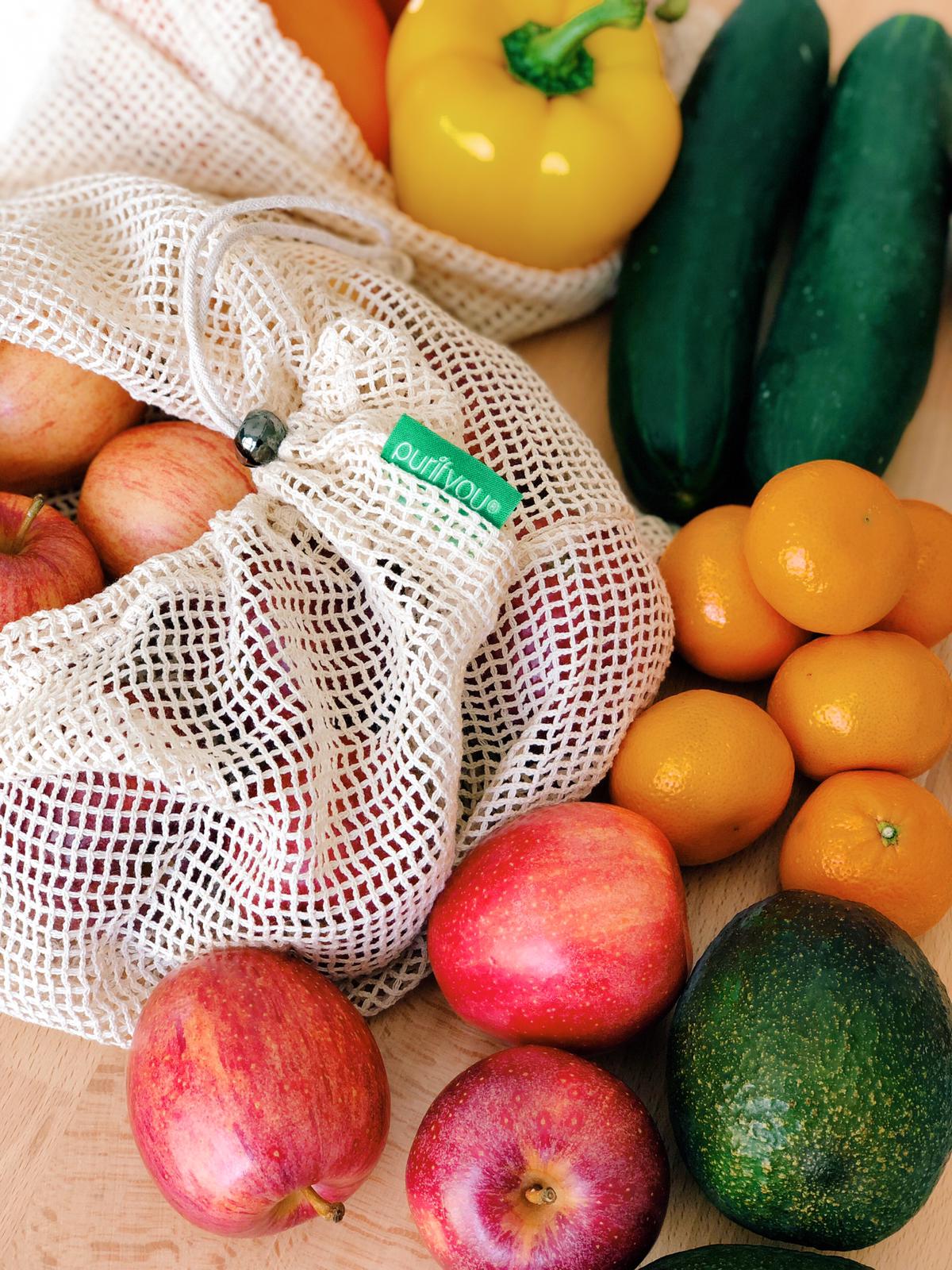 purifyou Reusable Cotton Mesh Bags (Set of 9)