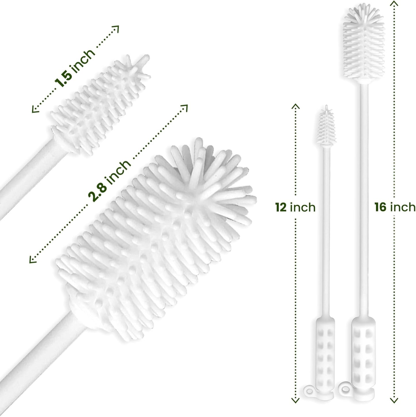 purifyou Premium Reusable Silicone Bottle Brush (Set of 2)