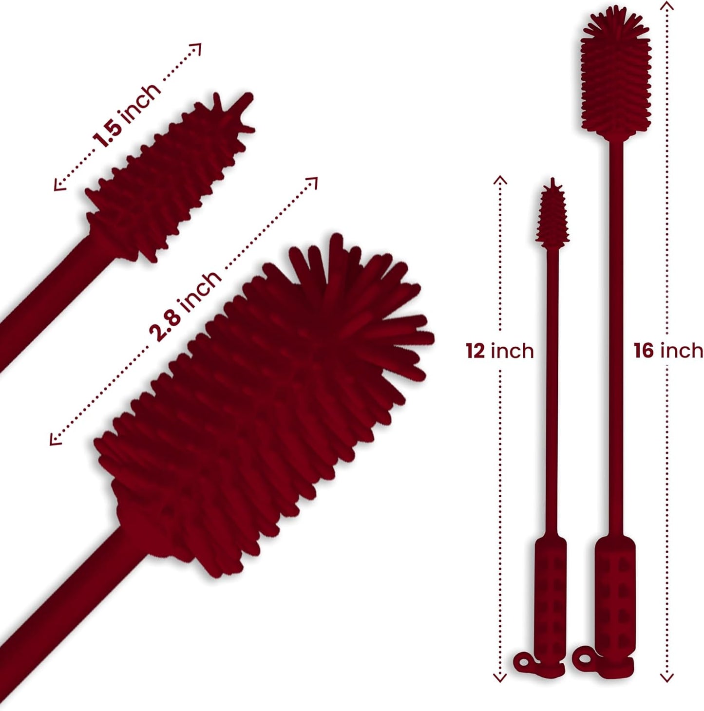 purifyou Premium Reusable Silicone Bottle Brush (Set of 2)