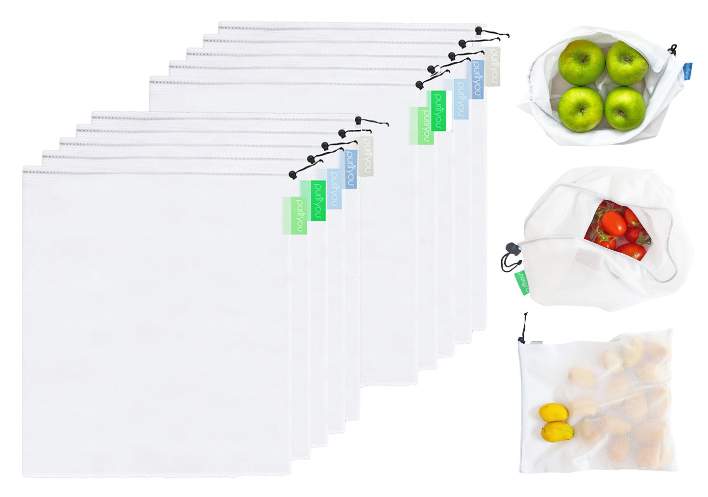 set of reusable grocery bags